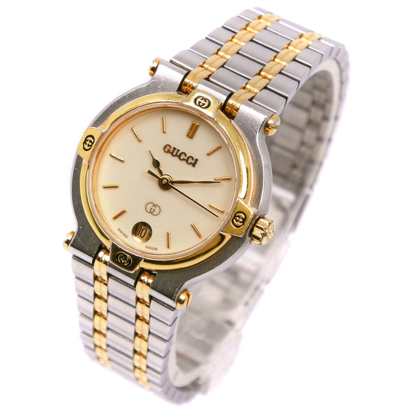 [GUCCI] Gucci 
 watch 
 9000L stainless steel x gold plating quartz analog display ivory dial Ladies