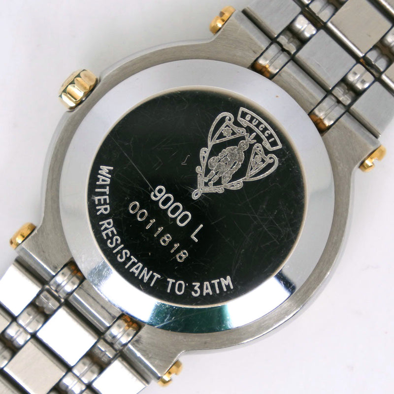 【GUCCI】グッチ
 腕時計
 9000L ステンレススチール×金メッキ クオーツ アナログ表示 アイボリー文字盤 レディース