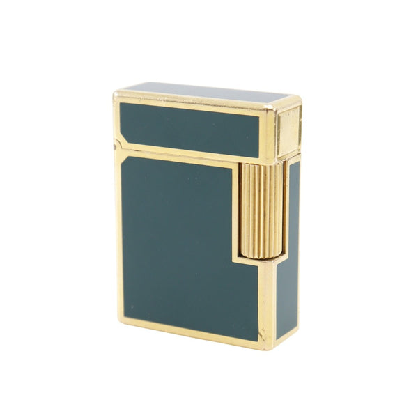 [Dupont] 
 Briquet de gaz de type rouleau 
 Ligne 1S Équipement de tabac Lacquer verte X Rouleau d'or Light _