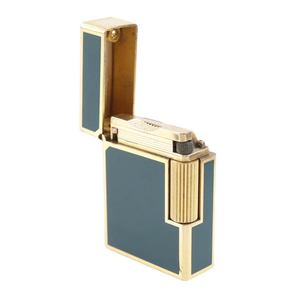 【Dupont】デュポン
 ローラー式 ガスライター ライター
 ライン1s 喫煙具 グリーンラッカー×ゴールド Roller Gas Lighter _