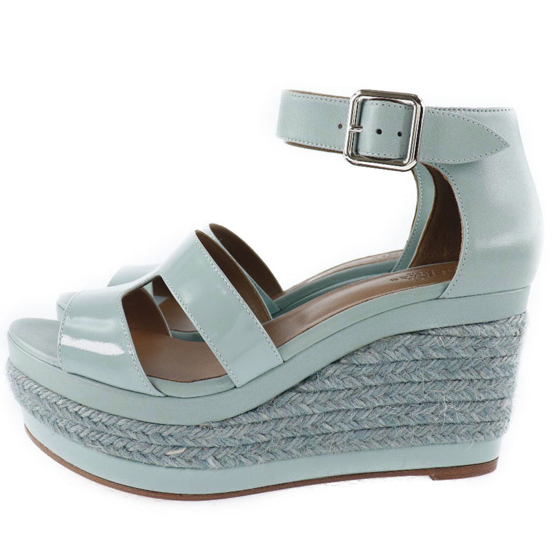 [HERMES] Hermes 
 Espadrille sandals 
 Wedge sole leather x enamel light blue Espadrille Ladies S rank