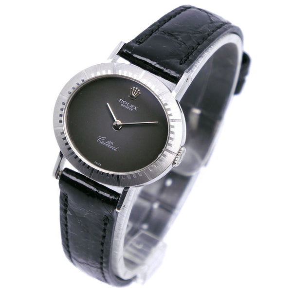 [ROLEX] Rolex 
 Cherini Watch 
 Cal.1601 4081/9 K18 White Gold x Crocodile Black Black Gray Dial CHERINI Ladies