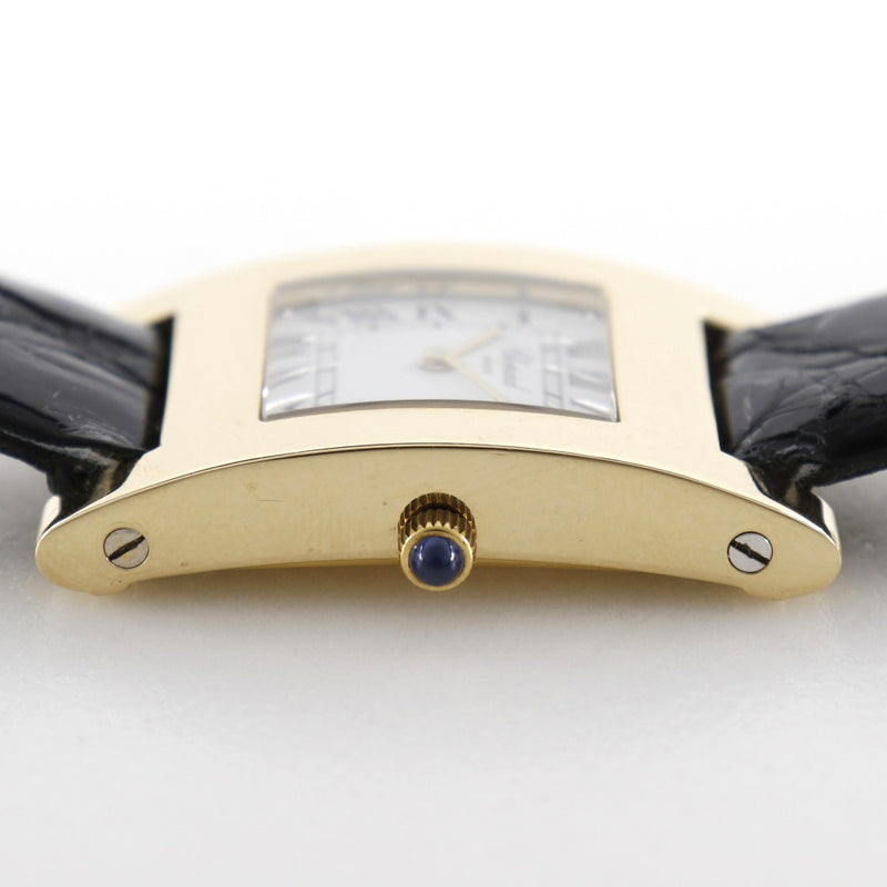 【Chopard】ショパール
 腕時計
 12/7405 K18イエローゴールド×レザー 黒 クオーツ アナログ表示 白文字盤 メンズ