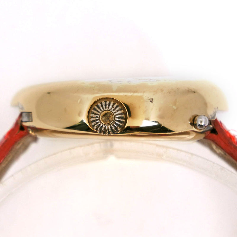 【Chaumet】ショーメ
 アノー 腕時計
 シルバー925×リザード 赤/ゴールド クオーツ アナログ表示 白文字盤 Annor レディース