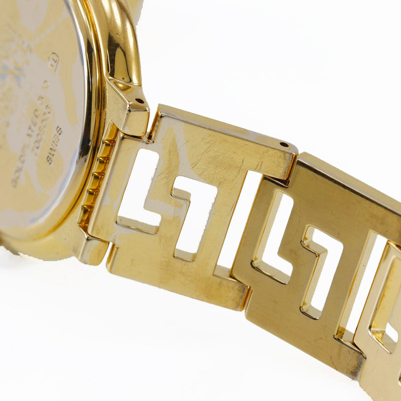[VERSACE] Versace 
 Medusa Watch 
 Coin Watch 7008003 Gold plating gold quartz analog display black dial MEDUSA Men's