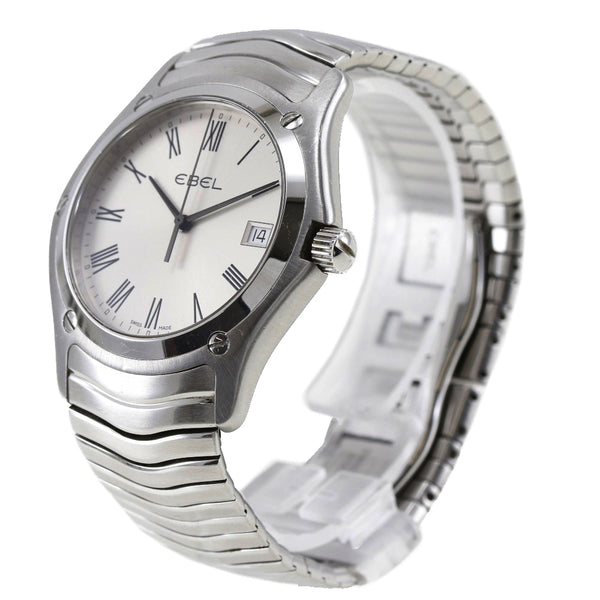 [Ebel] Ebel 
 Reloj clásico de olas 
 9255F41 de acero inoxidable Quartz Analog Display Silver Dial Wave Men's