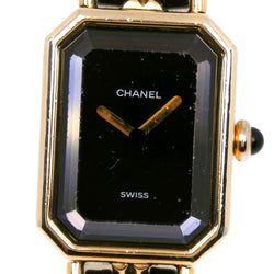 [CHANEL] Chanel Premiere L L -Watch H0001 Plated Gold× Leather black/gold Quartz Analog display black dial Premiere L Ladies B-Rank