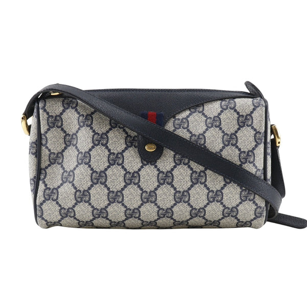 [GUCCI] 
 Sherry Line Shoulder Bag
 Old Gucci GG Plus Gray/Navy Crossbody Fastener Sherry line ladies