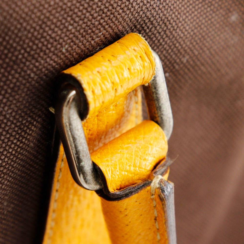 PRADA】プラダ ミニボストン トートバッグ キャンバス 茶 肩掛け  