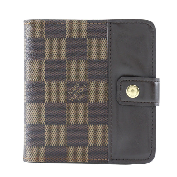 [Louis Vuitton]LOUIS VUITTON
 Billetera compacta zip bifold 
 M61668 Damier Canvas Brown CA1002 Botón Snap Snap