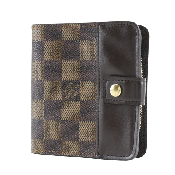 [Louis Vuitton]LOUIS VUITTON
 Billetera compacta zip bifold 
 M61668 Damier Canvas Brown CA1002 Botón Snap Snap