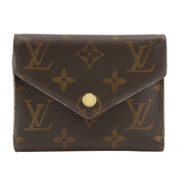 [Louis Vuitton]LOUIS VUITTON
 Portefeiulle・ Victorine Trifold Billet 
 M41938 Monogram Canvas Fuchsia Brown MI4106 Botón SNAP de sello Portefeiulle Victorine B-Rank de mujeres