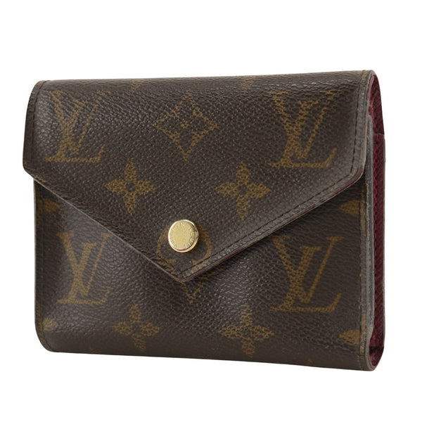 [Louis Vuitton]LOUIS VUITTON
 Portefeiulle・ Victorine Trifold Billet 
 M41938 Monogram Canvas Fuchsia Brown MI4106 Botón SNAP de sello Portefeiulle Victorine B-Rank de mujeres