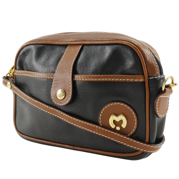 [Mila Schon] Bolso de hombro de Mila Schon cuero Crossbody negro Crossbody de 2 vías Mujeres