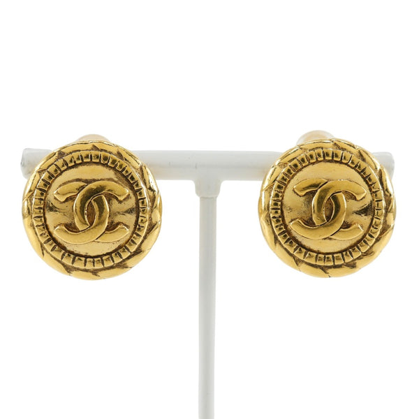 [Chanel] Chanel 
 COCO Mark Pendientes 
 Gold de oro vintage aprox.