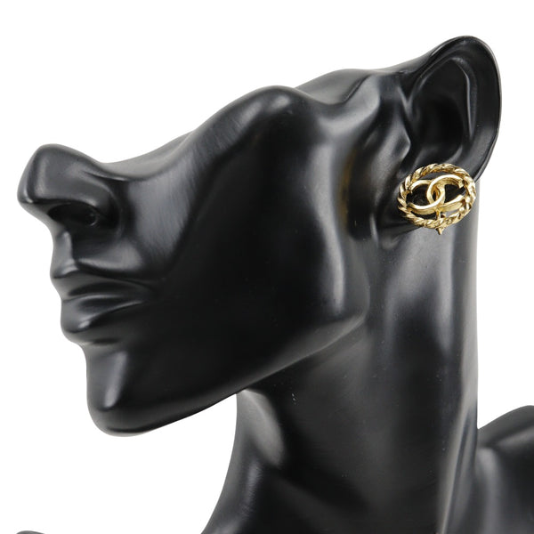 [Chanel] Chanel 
 COCO Mark Pendientes 
 Vintage Gold Apra.