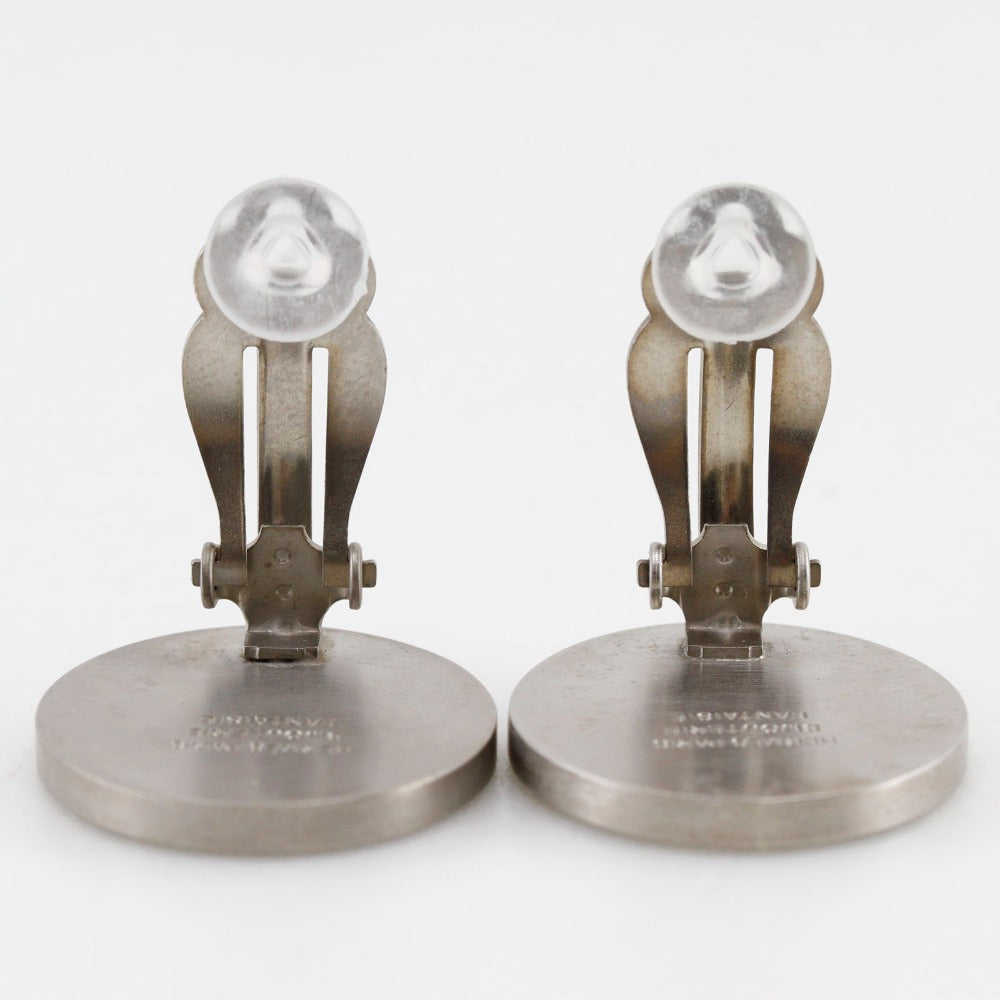 良品 オールド エルメス HERMES セリエ イヤリング ラウンド シルバー