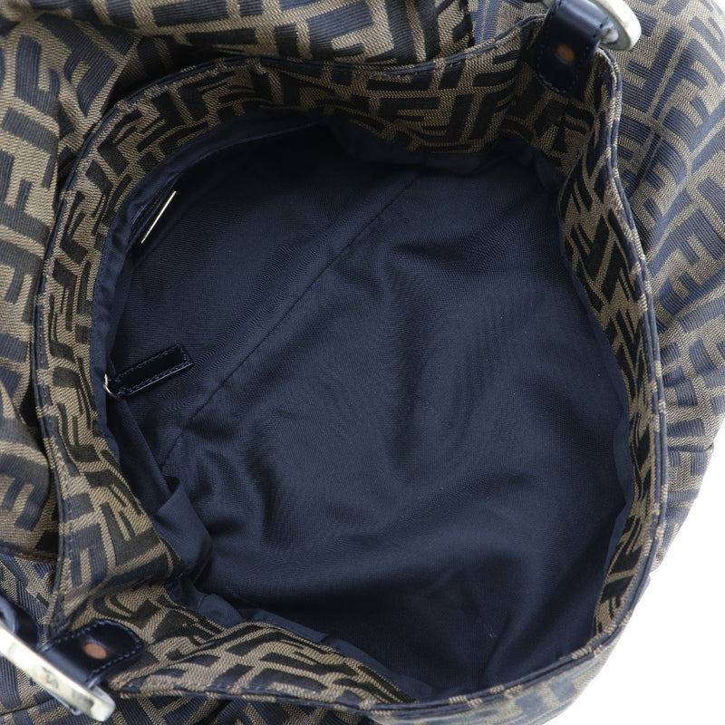 [FENDI] Fendi 
 Zukka shoulder bag 
 8BR336 Canvas x Leather Tea Shoulder A4 Snap button ZUCCA Ladies A-Rank