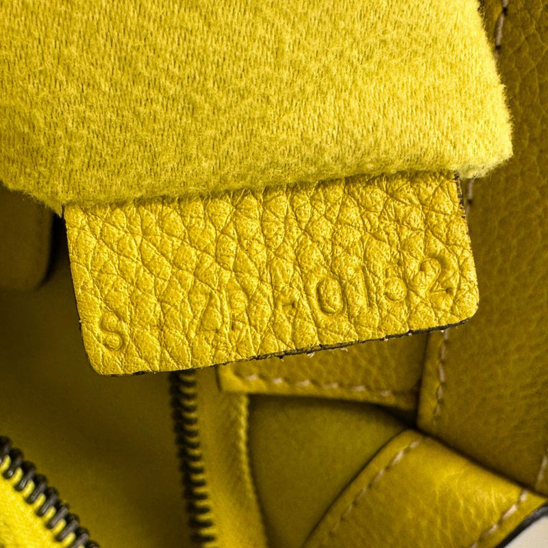 [CELINE] Celine Raggage Handbag Micro Shopper 167793 Leather Yellow Handscape A5 Fastener Luggage ladies