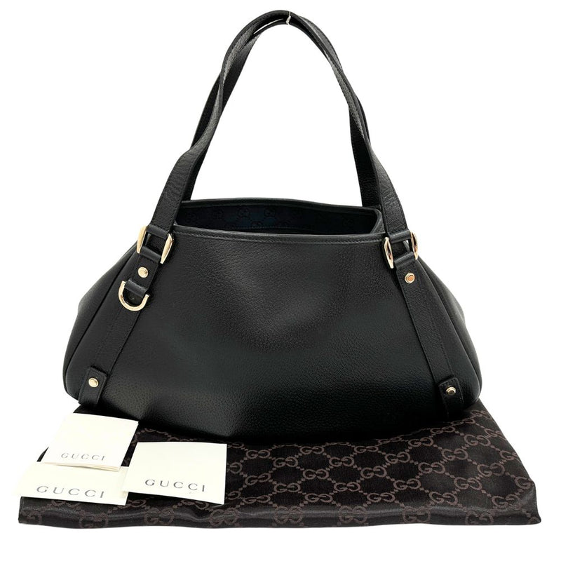 [GUCCI] Gucci 
 tote bag 
 130736 Calf Black Shoulder Handscape A5 Open Ladies A Rank