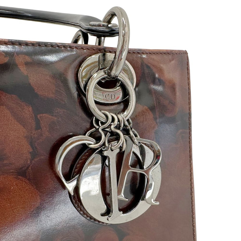 [Dior] Christian Dior 
 Lady Dior handbag 
 MA-0958 Patent Leather Handsage Fastener LADY DIOR Ladies