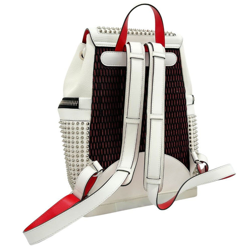 [Christian Louboutin] Christian Lubutan 
 Explorer Funk Backpack Daypack 
 Studs Leather White Shoulder Handlord 2WAY Magnet Type EXPLORER FUNK Unisex A Rank