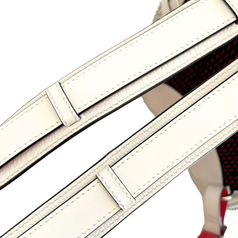 [Christian Louboutin] Christian Lubutan 
 Explorer Funk Backpack Daypack 
 Studs Leather White Shoulder Handlord 2WAY Magnet Type EXPLORER FUNK Unisex A Rank