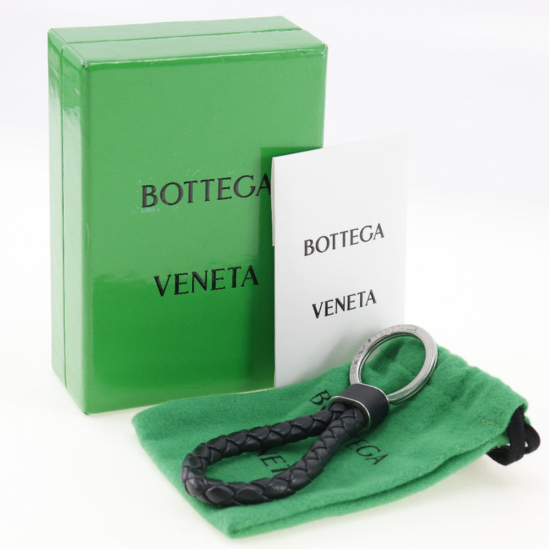 [BOTTEGAVENETA] Bottega Veneta 
 Intrecchart key chain 
 Leather Black Intrecciato Men's A-Rank
