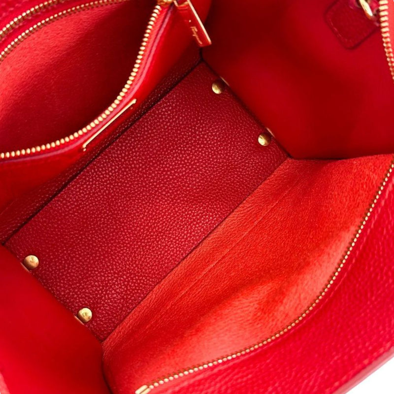 [Salvatore Ferragamo] Salvatore Ferragamo 
 Amy handbag 
 2way shoulder 21 F216/05 Leather red diagonal hanging handbag 2WAY fastener AMY ladies A rank