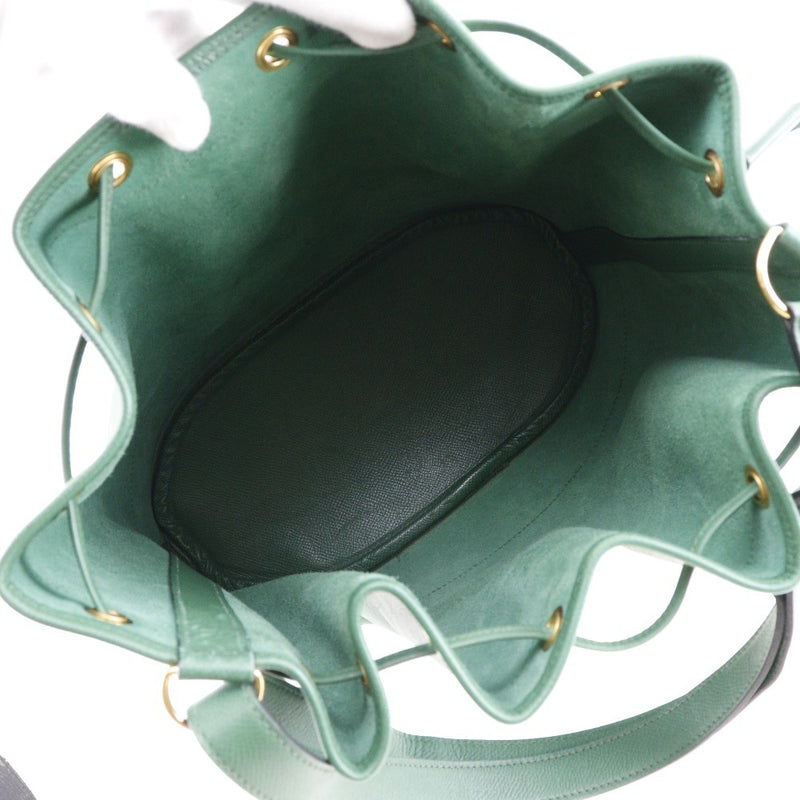 [HERMES] Hermes 
 Market GM shoulder bag 
 Kushbel Green 〇 U engraved diagonal shoulder drawstring Market GM Ladies A-Rank