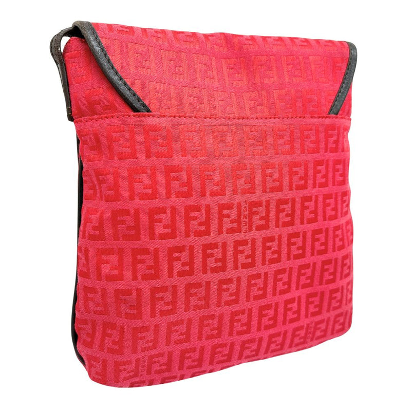 [FENDI] Fendi 
 Zukka shoulder bag 
 8BT052 Canvas diagonal hanging A5 Snap button ZUCCA Ladies A-Rank