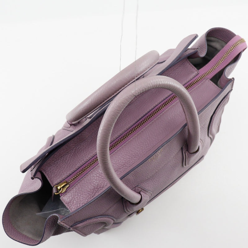 【CELINE】セリーヌ
 ラゲージ マイクロ ハンドバッグ
 カーフ 手提げ A4 ファスナー Luggage micro レディースB-ランク
