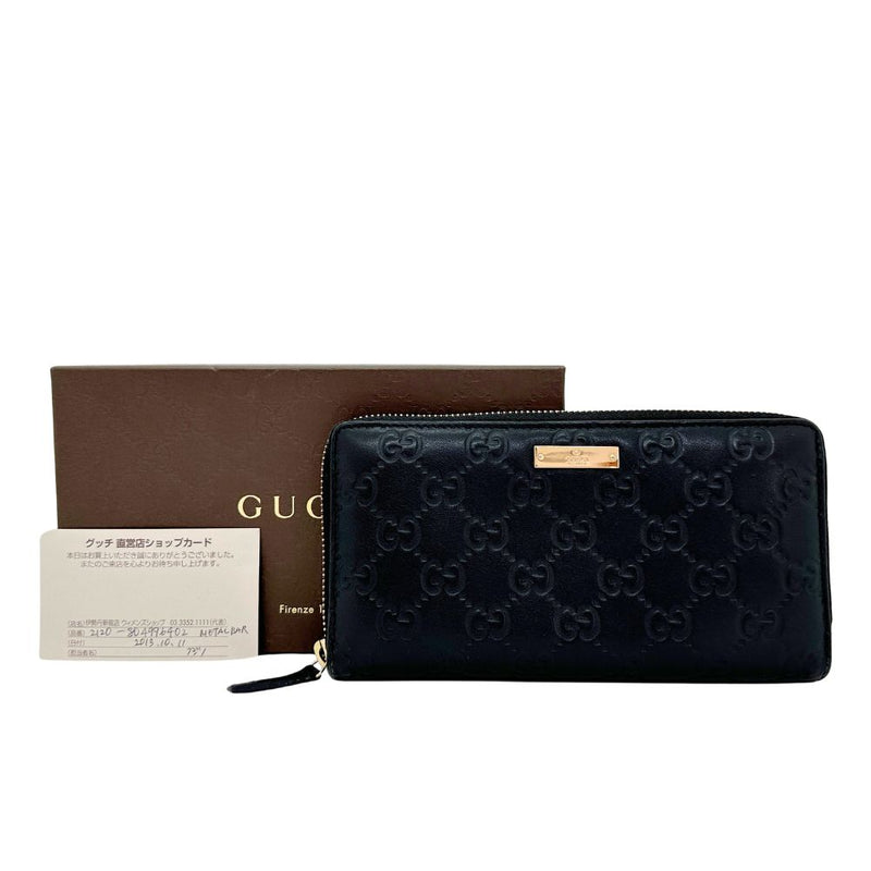 [GUCCI] Gucci 
 Round zipper long wallet 
 307980 Simareather Zip AROUND Unisex A-Rank