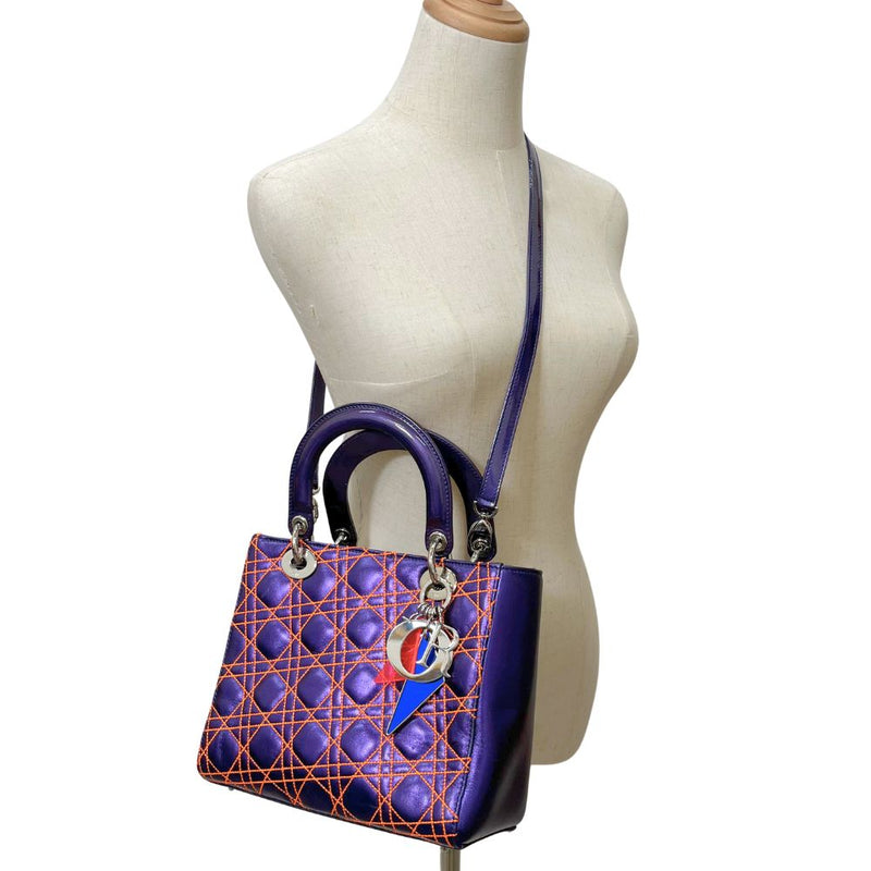 [Dior] Christian Dior 
 Lady Dior Handbag 
 Anselm lima kanage bolso de hombro de cuero 2 videas diers dior dadies a-rank