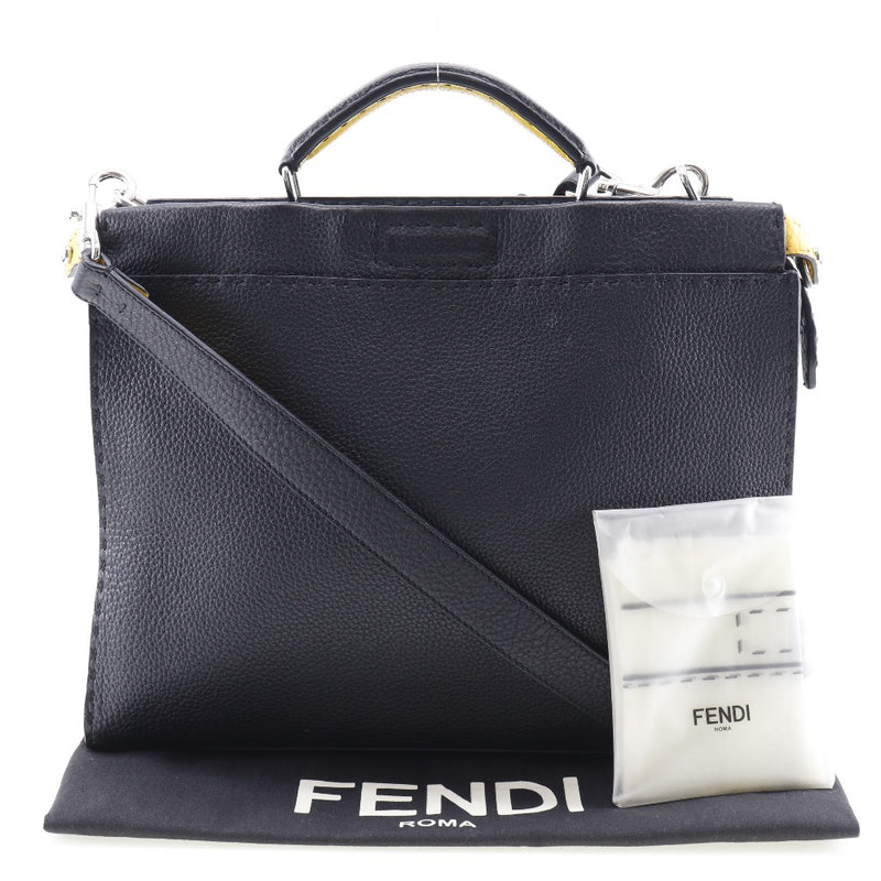 [FENDI] Fendi 
 Poca Boo Business Bag 
 Sereria 7VA406 47TV F17HH Calf shoulder handbag 2WAY A4 fastener PEEKABOO Men's A-Rank