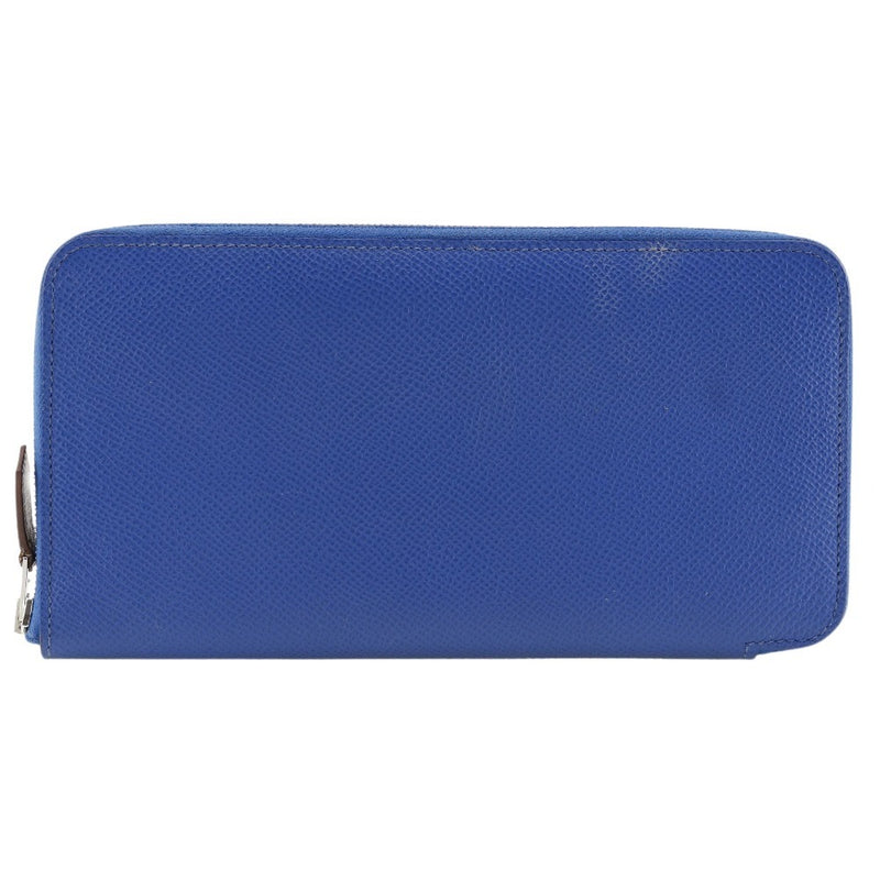 [HERMES] Hermes 
 Azaprong Silquin Long Wallet 
 Vo Epson Blue Royal Z engraved zipper AZAP LONG SILK INN Unisex