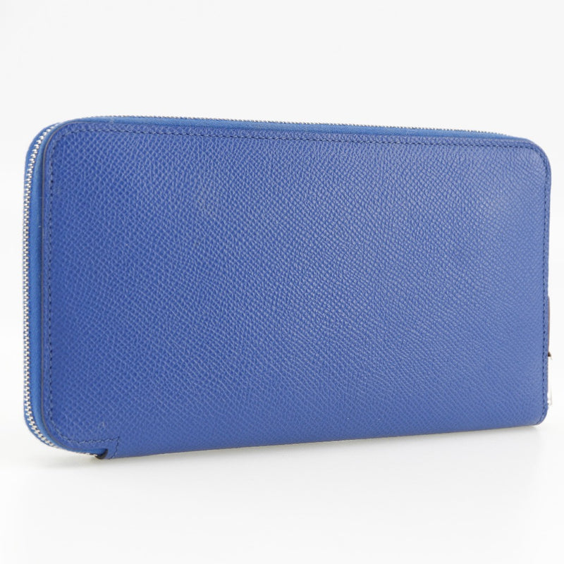 [HERMES] Hermes 
 Azaprong Silquin Long Wallet 
 Vo Epson Blue Royal Z engraved zipper AZAP LONG SILK INN Unisex