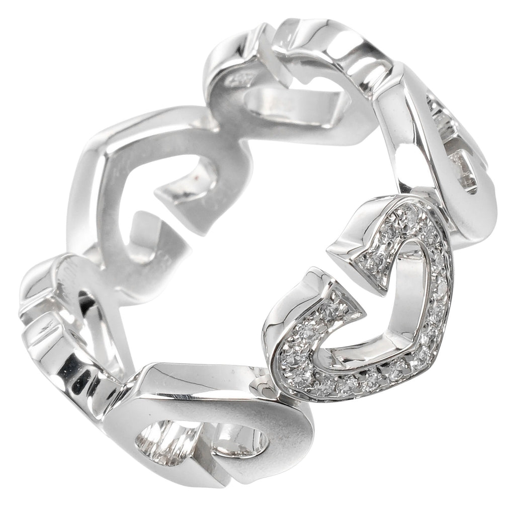 CARTIER】カルティエ Cハート 11号 リング・指輪 K18ホワイトゴールド