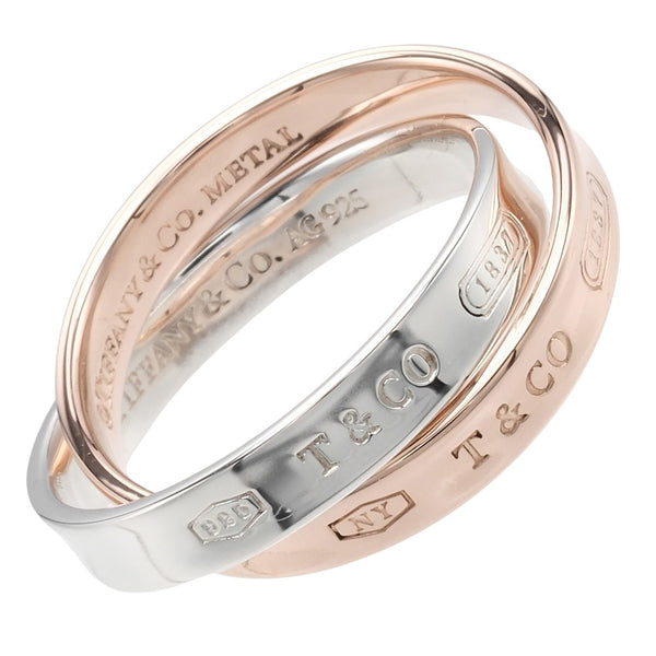 [Tiffany & co.] Tiffany 
 1837 Interlocking No. 13.5 Anillo / anillo 
 Silver 925 x Lved Metal alrededor de 5.21g 1837 entrelazado a las damas un rango