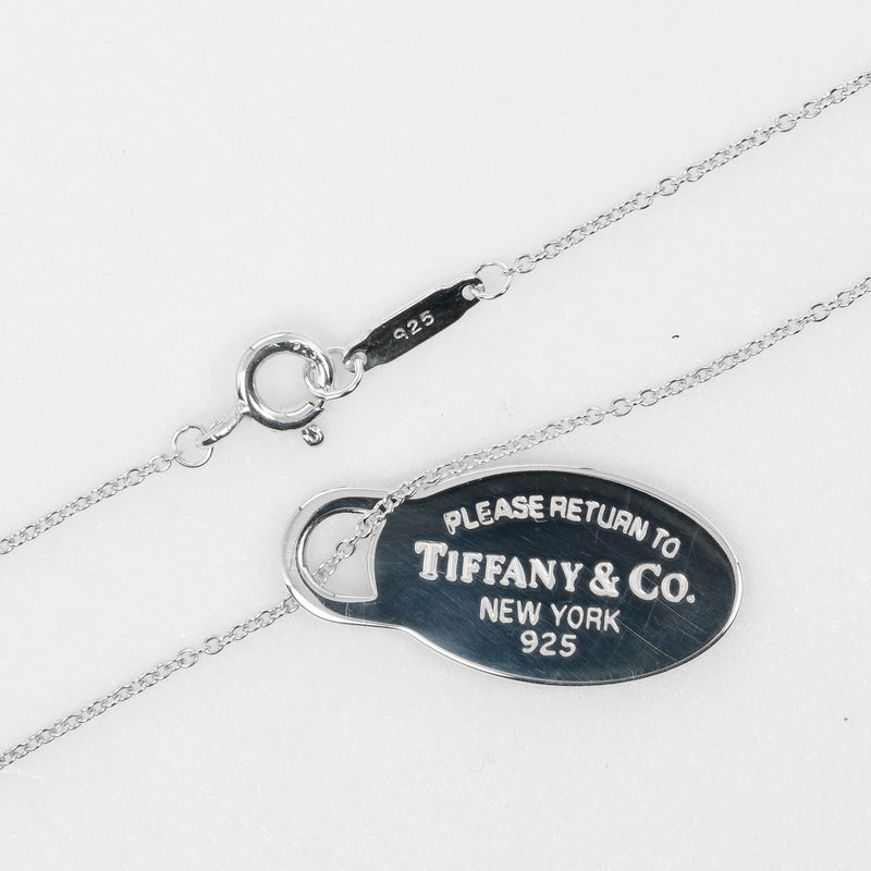 [Tiffany & co.] Tiffany 
 Regreso collar de Tiffany Obaltag 
 Silver 925 alrededor de 3.7 g Regreso a Tiffany & Co. óvalo de etiqueta damas un rango
