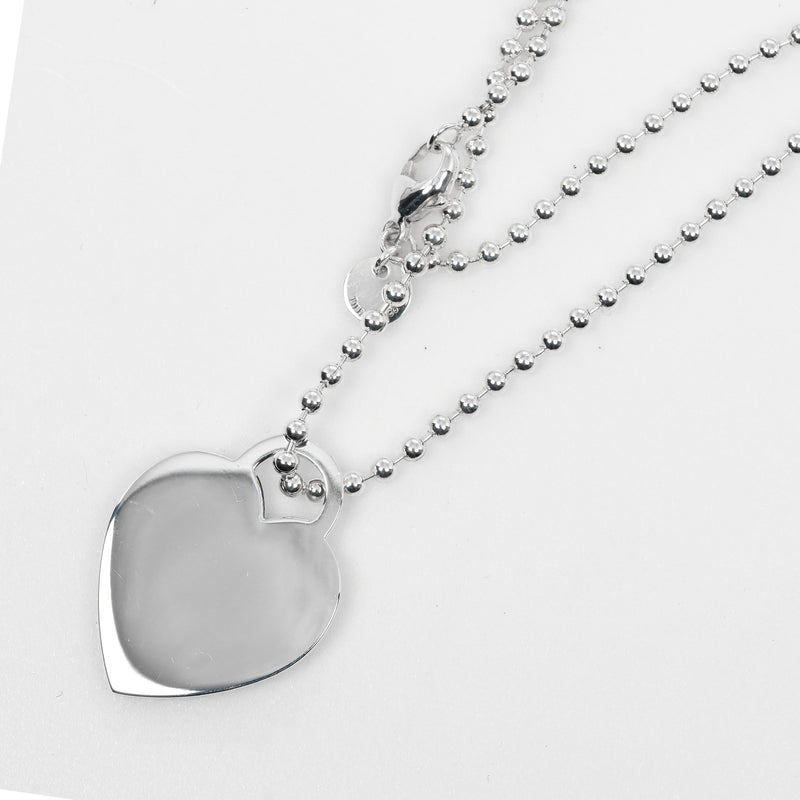 [Tiffany & co.] Tiffany 
 Collar de etiqueta de corazón de Retton Tiffany 
 Cadena de pelota de 86 cm Plata 925 aproximadamente 21.6g Regreso a Tiffany & Co. Heart Tag Ladies A Rank