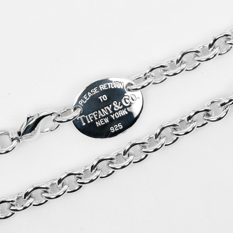 [Tiffany＆Co。]蒂法尼 
 返回蒂法尼的obaltag项链 
 Choker Silver 925约52.17克返回蒂法尼＆Co。椭圆形女士