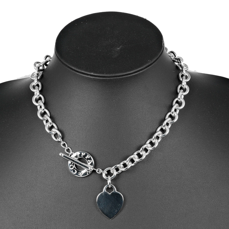 [TIFFANY & CO.] Tiffany 
 Retton Tiffany Heart Tag Necklace 
 Choker Silver 925 approx.