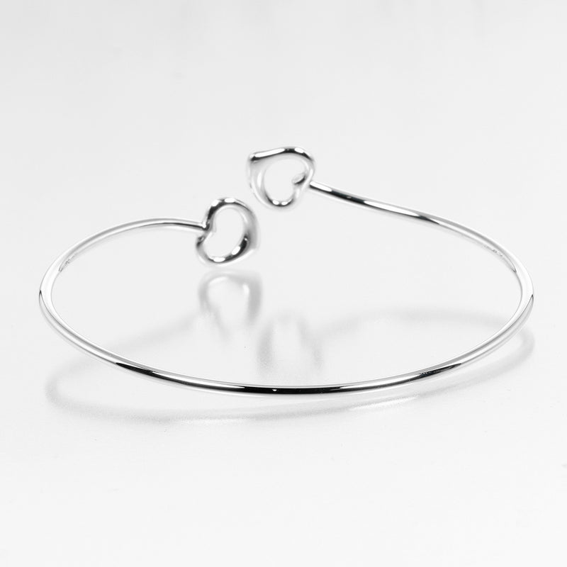 [TIFFANY & CO.] Tiffany 
 Double open heart bangle 
 Silver 925 about 7.28g DOUBLE OPEN HEART Ladies A Rank