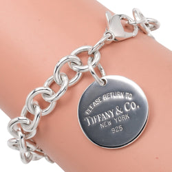 [Tiffany & co.] Tiffany 
 Pulsera de etiqueta redonda de Retton Tiffany 
 Silver 925 alrededor de 35.22g Regreso a Tiffany & Co. Round Tag Ladies A Rank