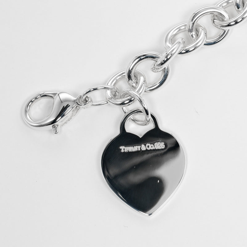 [Tiffany & co.] Tiffany 
 Brazalete de etiqueta de corazón de Retton Tiffany 
 Silver 925 aproximadamente 34.2g Regreso a Tiffany & Co. Heart Tag Ladies A Rank