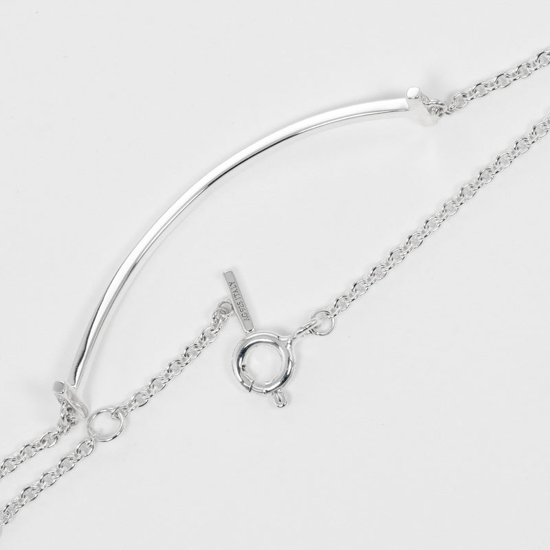 [Tiffany & co.] Tiffany 
 T brazalete de sonrisa 
 Silver 925 aproximadamente 1.79g t sonreír señoras un rango