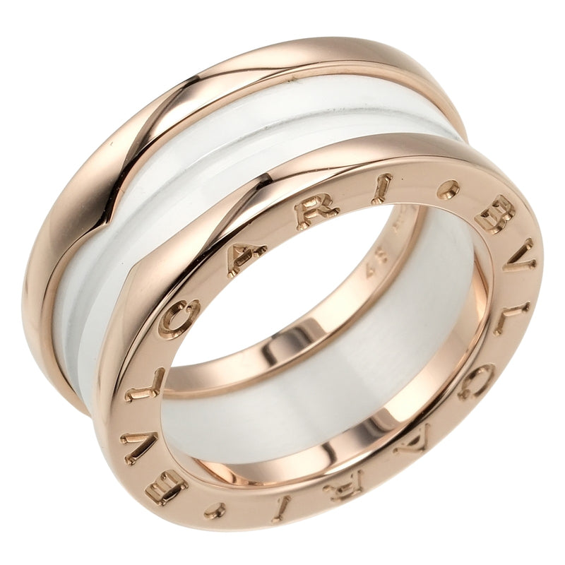 [BVLGARI] BVLGARI B-Zero One 3-band No. 7.5 Ring B.ZERO1 18KRaspberry PinkGold x Ceramic Approx. 7.22g Be Zero One 3 Band Women's A+ Rank
