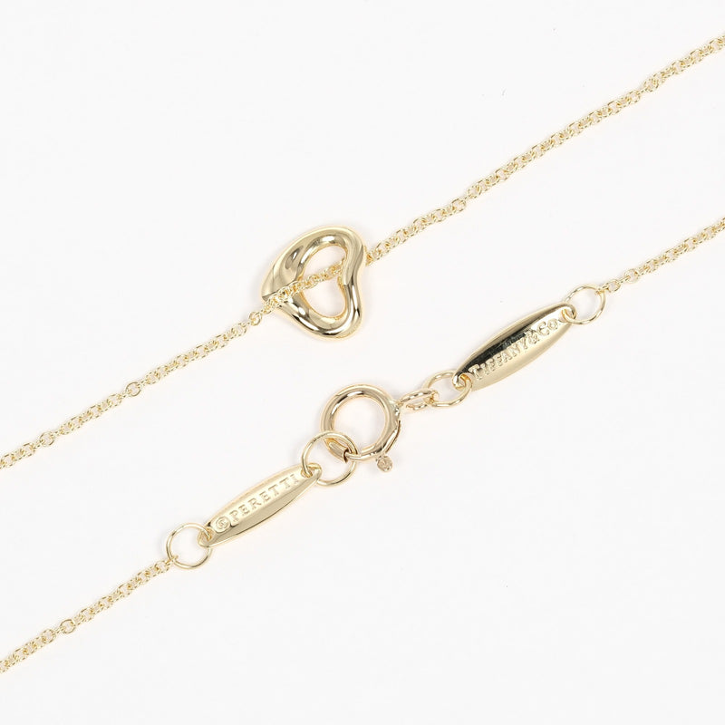 [Tiffany & co.]TIFFANY&Co. Open heart 7mm Necklace 18KYellow Gold about 1.69G Open Heart 0.3 "Ladies A+Rank