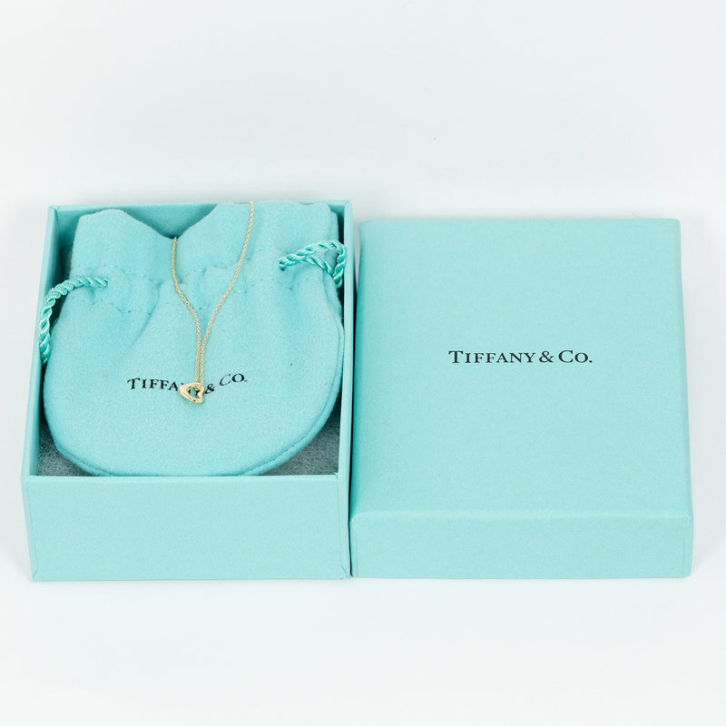 【TIFFANY&Co.】ティファニー
 オープンハート 7mm ネックレス
 K18イエローゴールド 約1.69g Open heart 0.3" レディースA+ランク